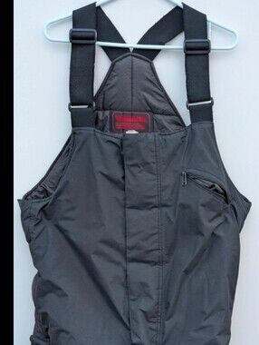 Vintage Yamaha Black Men's Snow Bibs with Goretex